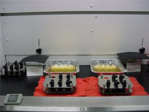 Fuel Exposure Test Setup inside Fume Hood