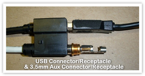USB Connector/Receptacle  &amp; 3.5mm Aux Connector/Receptacle
